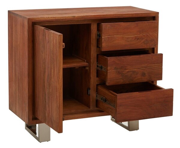Скрин от масивна акация в тъмно естествен цвят 92x82x40 cm Simla – Premier Housewares