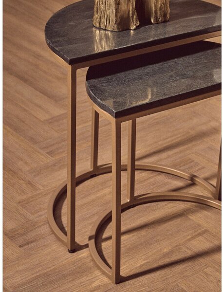 Странични масички в комплект 2 бр. с мраморна плоча 28x45 cm Varana – Premier Housewares