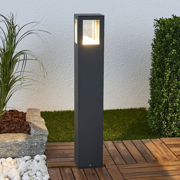 Lucande LED осветление за пътеки Nicola, 65 cm, антрацит, P54, Черен, Алуминий, Модерен