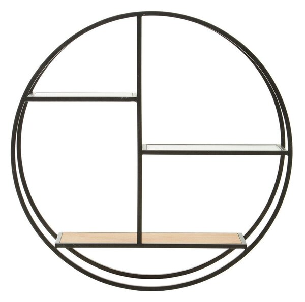 Черен/в естествен цвят на няколко нива метален стенен рафт 61 cm Mataram – Premier Housewares