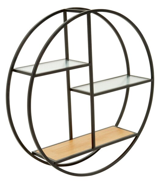 Черен/в естествен цвят на няколко нива метален стенен рафт 61 cm Mataram – Premier Housewares