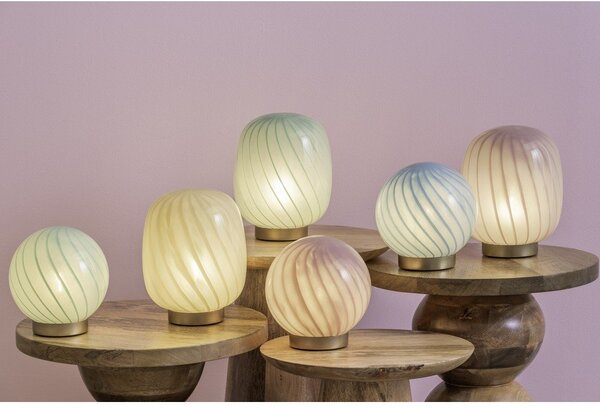 Светлосиня настолна лампа със стъклен абажур (височина 20 cm) Summer Globe – Leitmotiv