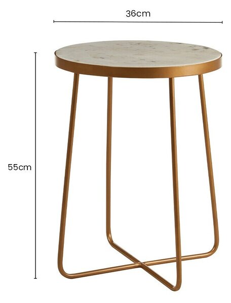 Кръгла странична масичка с мраморна плоча ø 36 cm Shalimar – Premier Housewares