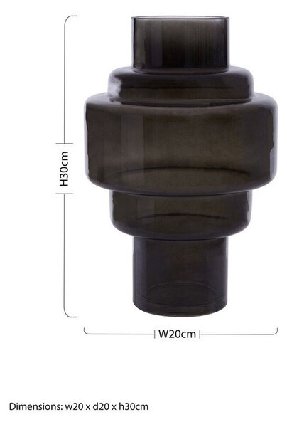 Черна стъклена ваза (височина 30 cm) Cayden – Premier Housewares