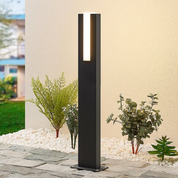 Lucande LED осветление за пътеки Virgalia, 65 cm, IP65, антрацит, Черен, Алуминий, Модерен