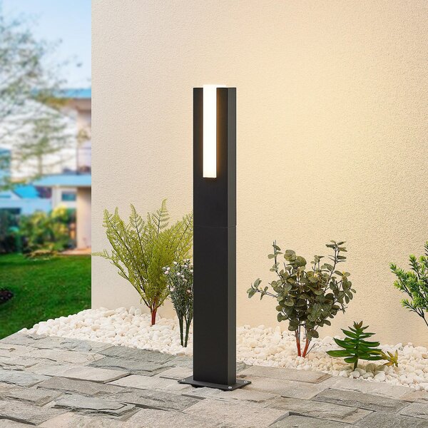 Lucande LED осветление за пътеки Virgalia, 65 cm, IP65, антрацит, Черен, Алуминий, Модерен