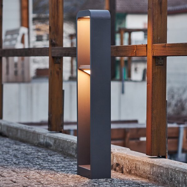 Lindby LED осветление за пътеки Darko, 80 cm, сиво, метал, IP54, Сив, Алуминий, Модерен