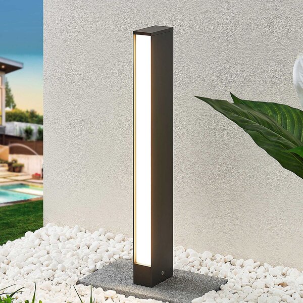 Lucande LED осветление за пътеки Lirka, тъмно сиво, метал, 60 cm, Сив, Алуминий, Модерен