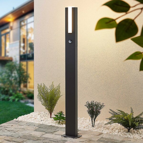 Lucande Virgalia LED проектор, детектор за движение, 100cm, IP54, Черен, Алуминий, Модерен