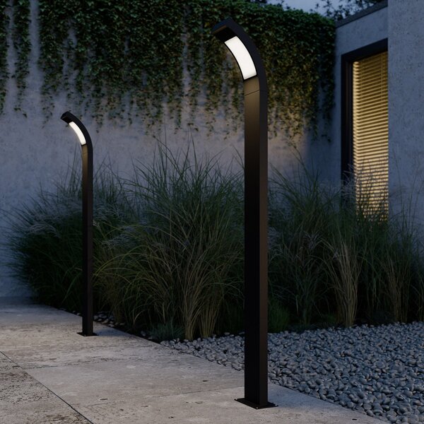 Lucande LED осветление за пътеки Juvia, 100 cm, антрацит, метал, IP54, Черен, Алуминий, Модерен