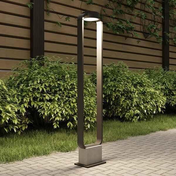 Lucande LED осветление за пътеки Belna, 100cm, антрацит, бетон, IP65, Черен, Бетон, Модерен