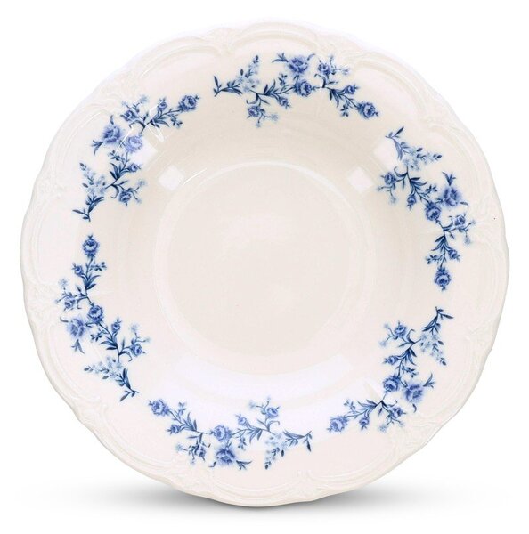 Бяла/синя супена порцеланова чиния ø 23,5 cm Retro – BonBistro