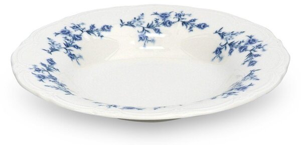 Бяла/синя супена порцеланова чиния ø 23,5 cm Retro – BonBistro