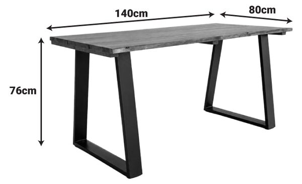Трапезна маса MILES масивна акациева дървесина, орех, 140x80x76 см