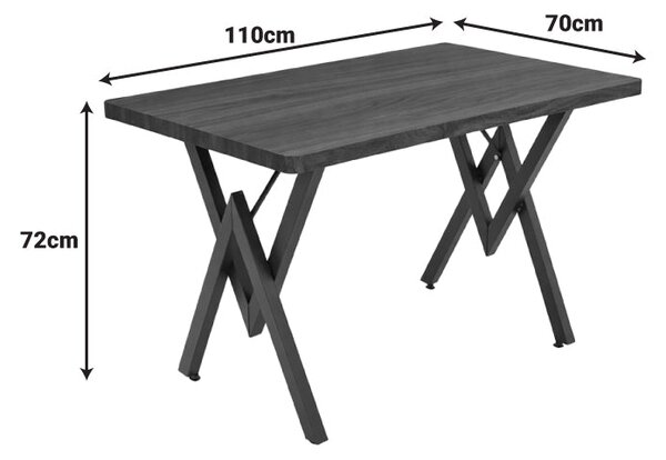 Маса VERTEX бял мрамор с черен метал 110x70x72см