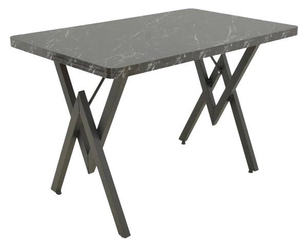 Маса VERTEX черен мрамор и метал 110x70x72см