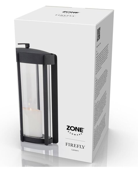 Черен LED фенер с USB (височина 25 cm) Firefly – Zone