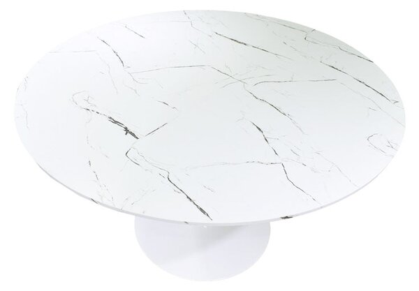Mаса BALOU mdf в бяло с мраморна визия d80x76см