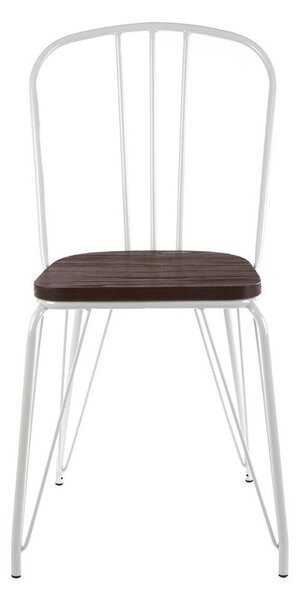 Бял/в естествен цвят трапезен стол от масивен бряст District – Premier Housewares