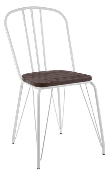 Бял/в естествен цвят трапезен стол от масивен бряст District – Premier Housewares
