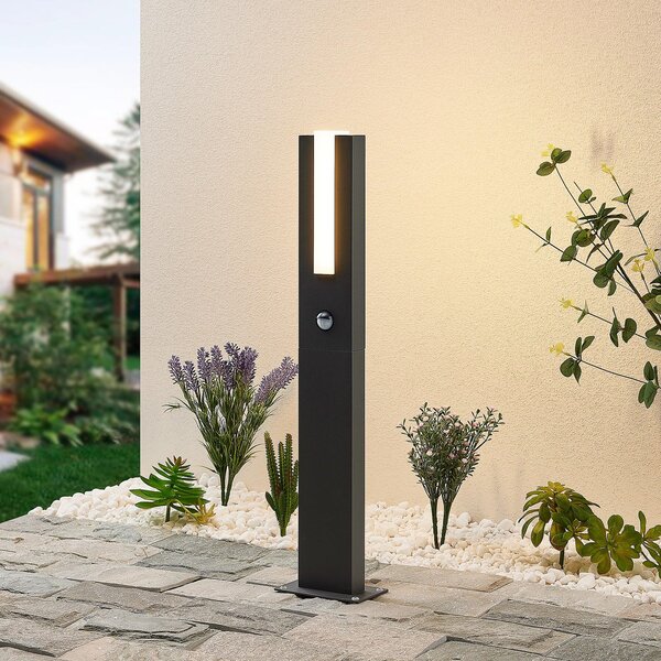Lucande Virgalia LED лампа за проектор, детектор движение, 65 cm, IP54, Черен, Алуминий, Модерен