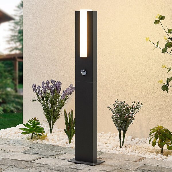 Lucande Virgalia LED лампа за проектор, детектор движение, 65 cm, IP54, Черен, Алуминий, Модерен