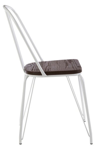 Бял/в естествен цвят трапезен стол от масивен бряст District – Premier Housewares