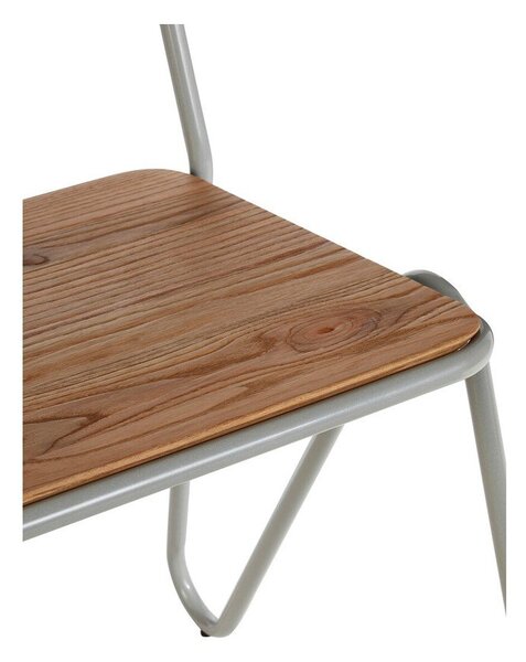 Сив/в естествен цвят трапезен стол от масивен бряст District – Premier Housewares
