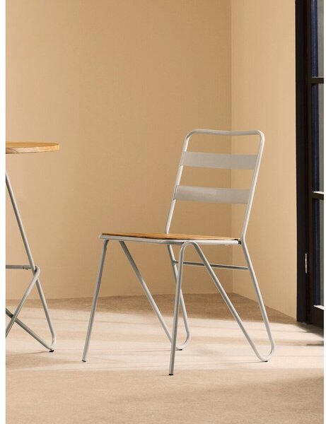 Сив/в естествен цвят трапезен стол от масивен бряст District – Premier Housewares