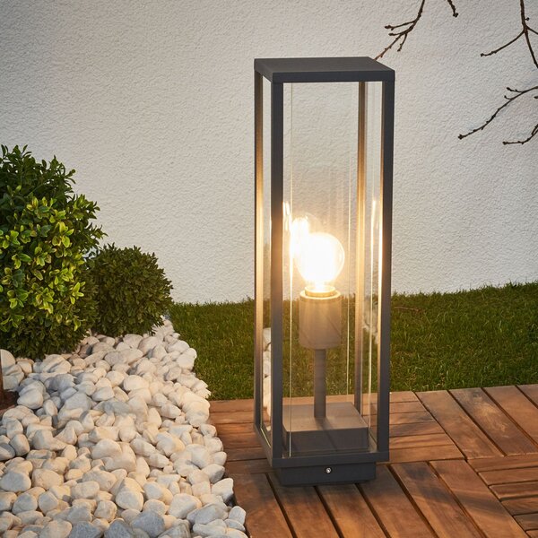 Lucande Луканка Annalea за пиедестал, 50 cm, антрацит, IP54, Черен, Метал, Модерен