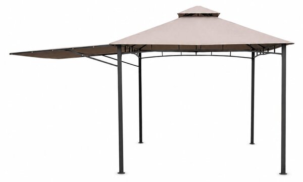 Градинска шатра с допълнителен сенник - 3 x 3 m, таупе