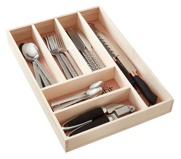 Дървен органайзер за прибори в естествен цвят 30 x 42 cm Bessan – Premier Housewares