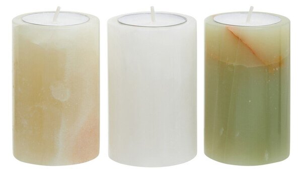 Каменни свещници в комплект за чаена свещ 3 бр. Oleena – Premier Housewares