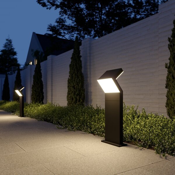 Arcchio LED лампа за пиедестал Havin, антрацит, метал, 60cm, Черен, Метал, Модерен