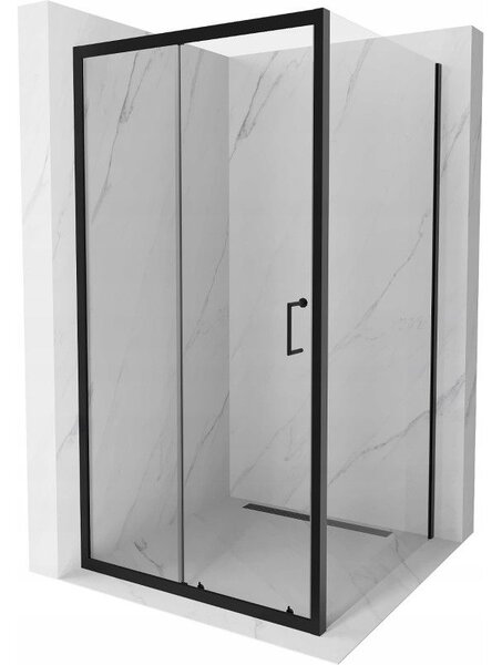 Mexen Apia плъзгаща се душ кабина 90 x 90 см, прозрачна, черна - 840-090-090-70-00