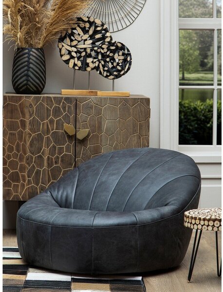 Черно кожено кресло Hoxton – Premier Housewares