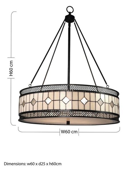 Метално висящо осветително тяло със стъклен абажур ø 60 cm Waldorf – Premier Housewares