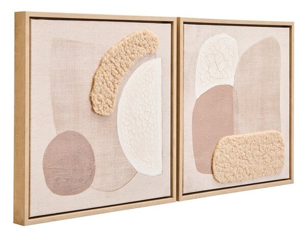 3D картини в комплект 2 бр. с включена рамка/върху платно 40x40 cm Astratto – Premier Housewares