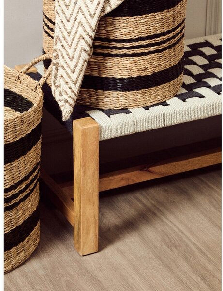 Черно-бял пейка от масивно дърво Satna – Premier Housewares