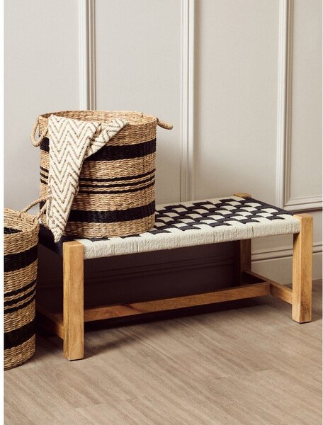 Черно-бял пейка от масивно дърво Satna – Premier Housewares