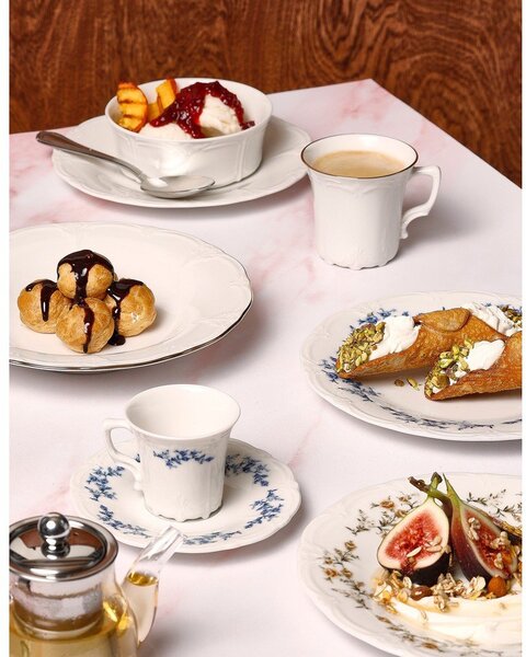 Бяла/синя порцеланова чинийка ø 12 cm Retro – BonBistro