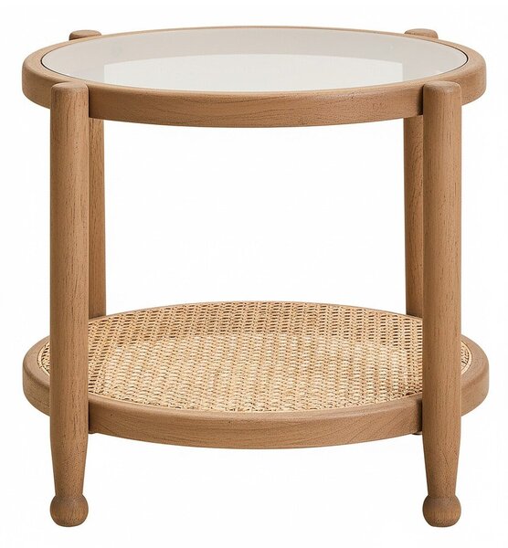 Кръгла странична масичка със стъклен плот ø 57 cm Cebu – Premier Housewares
