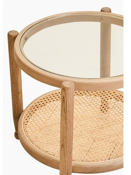 Кръгла странична масичка със стъклен плот ø 57 cm Cebu – Premier Housewares