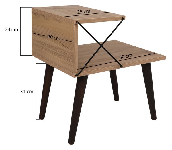 Странична маса 9434 естествен цвят 50x40x55см