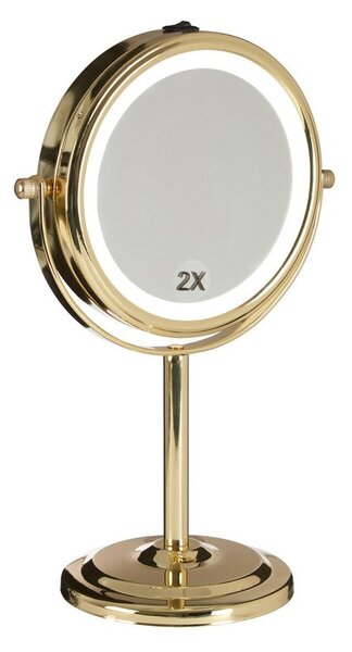 Козметично огледало със светлина/увеличително (увеличение 2x) ø 15 cm Cassini – Premier Housewares
