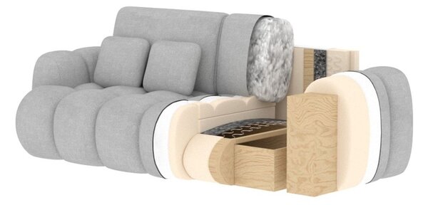 Сив разтегателен диван от рипсено кадифе 256 cm Cotonn – ELTAP