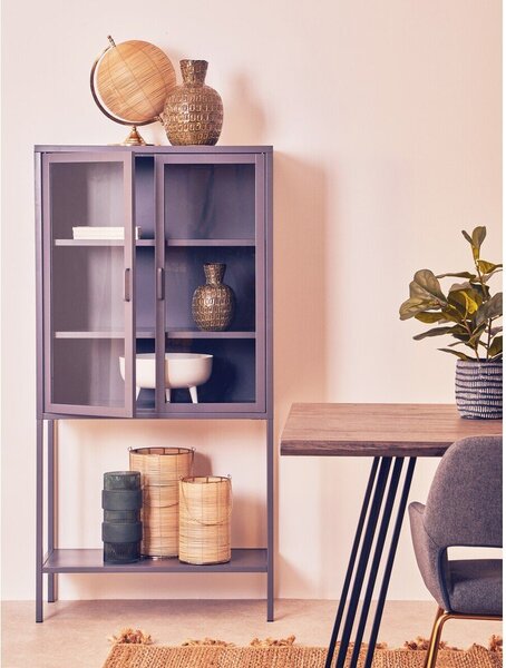 Сива стоманена витрина 75x150x35 cm Acier – Premier Housewares