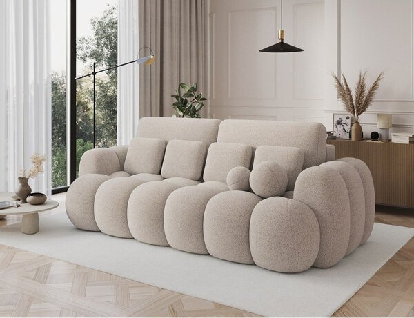 Бежов разтегателен диван от букле 256 cm Cotonn – ELTAP