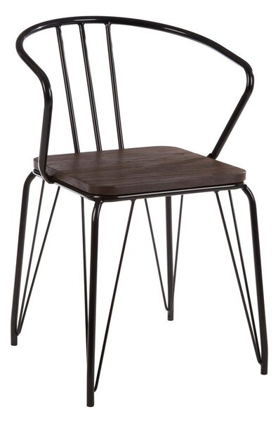 Черен/в естествен цвят трапезен стол от масивен бряст District – Premier Housewares