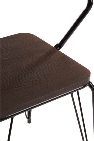 Черен/в естествен цвят трапезен стол от масивен бряст District – Premier Housewares